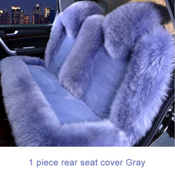 Australian Wool Car Seat Cover – Plush Winter Sheepskin Cushion Car Seat Cover HIP Rear seat Gray
