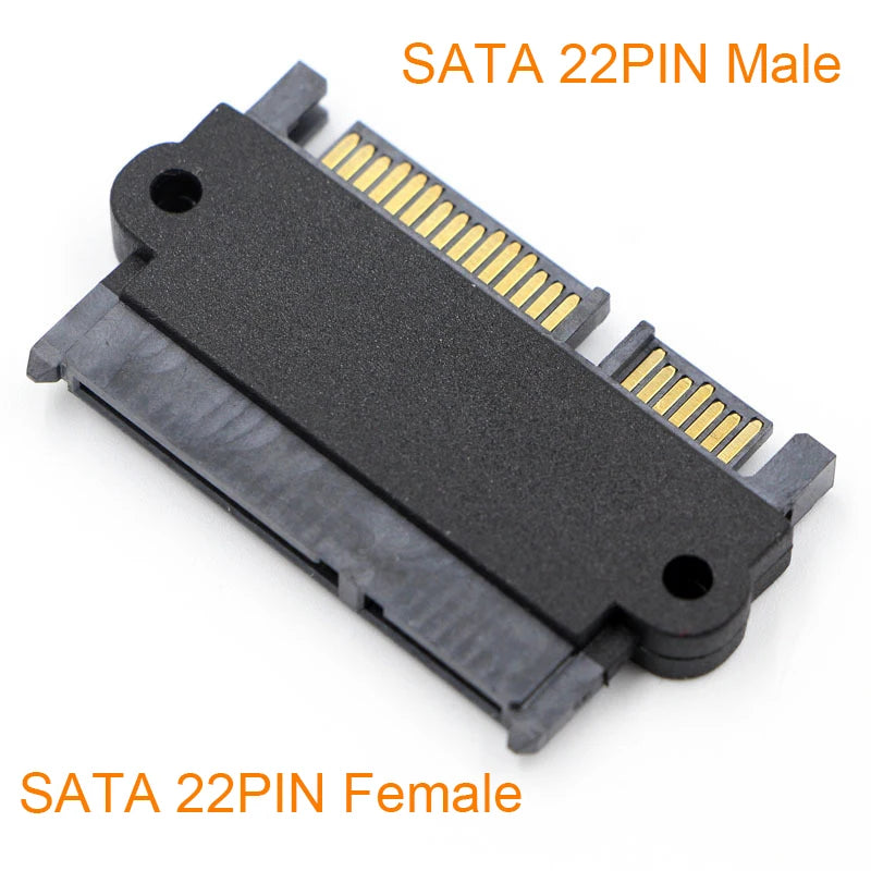 SATA Male to Male 22-Pin Adapter – 7+15 Pin Power & Data SATA Cable Adapter HIP Female to Male