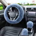 Winter Plush Steering Wheel, Gear & Handbrake Cover Set Steering Wheel Cover Set HIP Grey