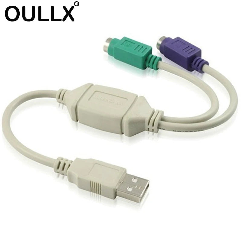 OULLX USB to Dual PS/2 Adapter Cable – Keyboard & Mouse USB PS/2 Adapter Cable HIP