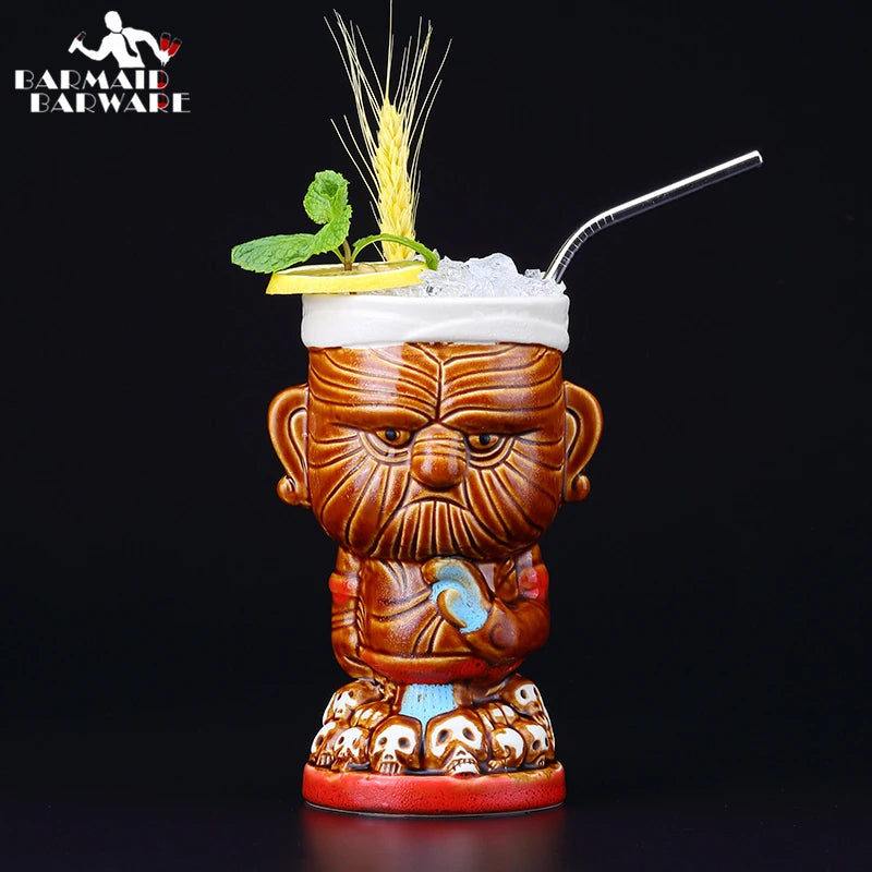 520ml Ceramic Tiki Mug – Porcelain Beer & Cocktail Cup Ceramic Tiki Mug HIP