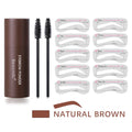 Eyebrow Stamp Stencil Kit 1 Pcs Eye Brow Stamp Shaping Kit Long-Lasting Waterproof Eyebrow Makeup Brow Shape with 10 PCS HIP natural brown