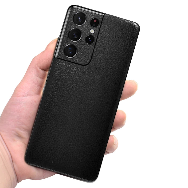 Leather Skin Wrap Sticker for Samsung Galaxy S21/Note 20/S10/S9/S8 Phone Skin Wrap HIP