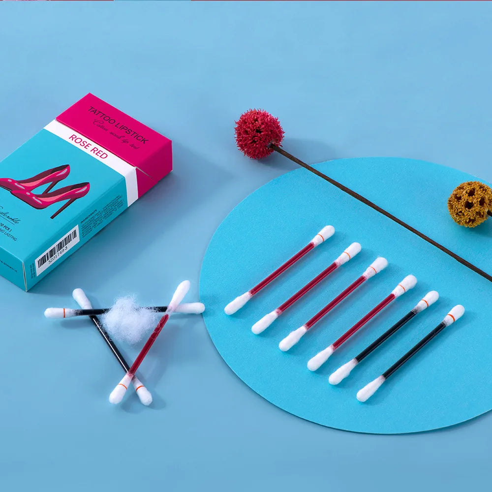 20pcs Cigarette Cotton Swab Lipstick Tattoo Lipstick Non-Stick Long-Lasting Waterproof and Kiss-proof Lip Durable Lip Stain Set HIP