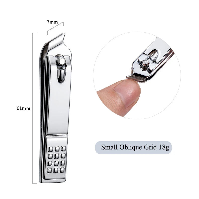 Professional Stainless Steel Nail Clipper Travel Fingernail Cutting Trimmer Machine Toenail Scissors Nipper Plier Pedicure Tool HIP 04Small Oblique Grid
