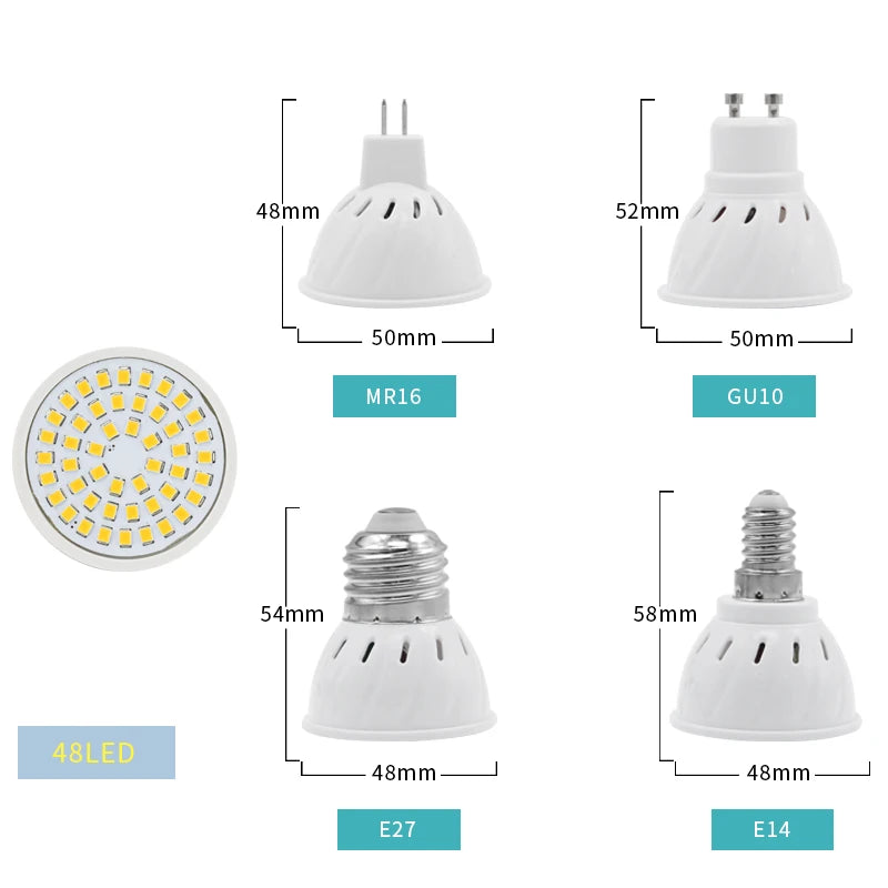 10-Pack YNL LED Spotlight Bulbs E27 E14 GU10 MR16 220-240V LED Spotlight Bulbs HIP
