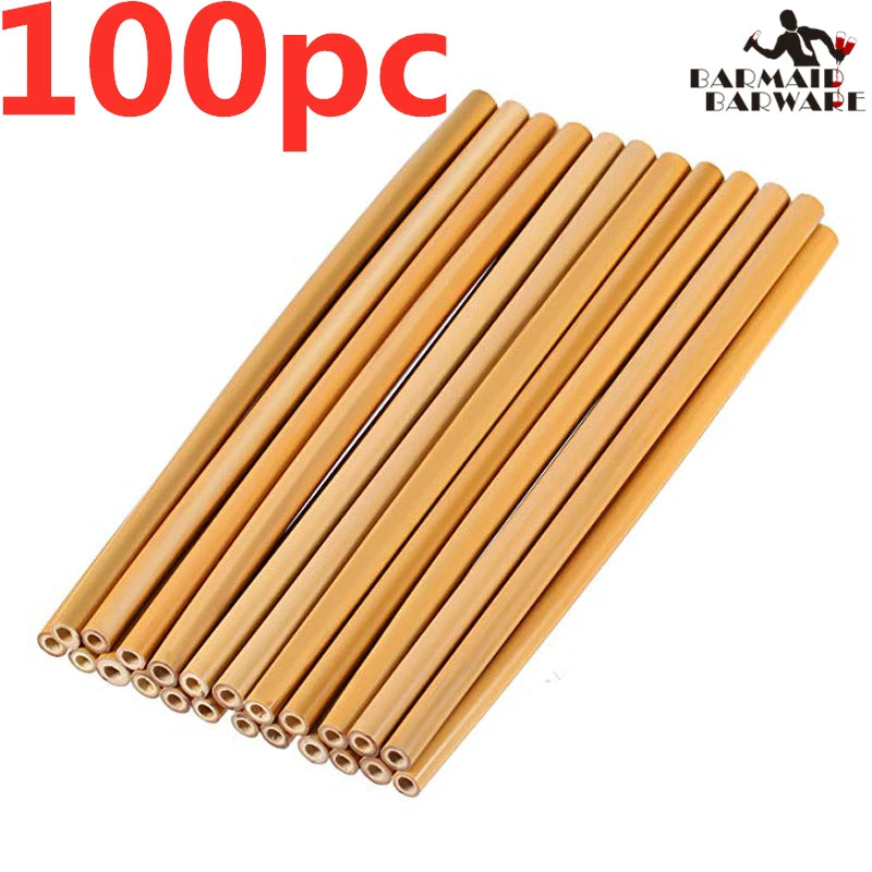 100-Pack 20cm Reusable Bamboo Drinking Straws – Eco-Friendly Reusable Bamboo Straws HIP