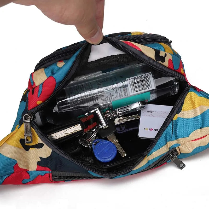 Camouflage Waist Bag – Unisex Nylon Banana Fanny Pack Waist Pack Bag HIP