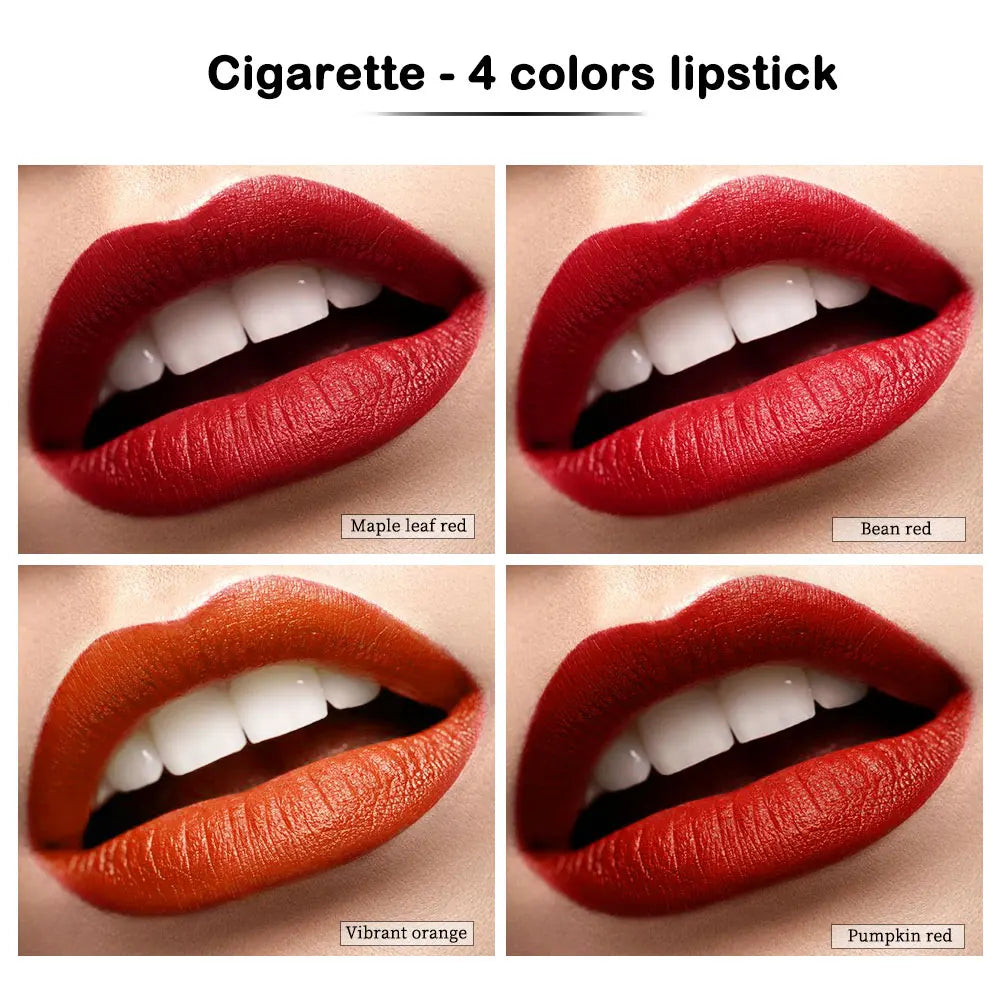 4‑Lasting Stick Waterproof Lip Set Matte Lipstick Transparent Finish Longwear Lip Makeup Valentine Christmas Gift For Her HIP