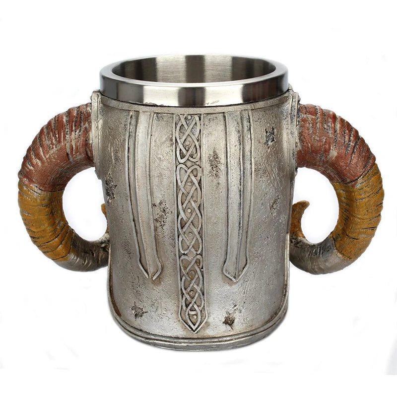 600ml Viking Skull Ceramic Tiki Mug – Coffee & Tea Cup Novelty Ceramic Mug HIP