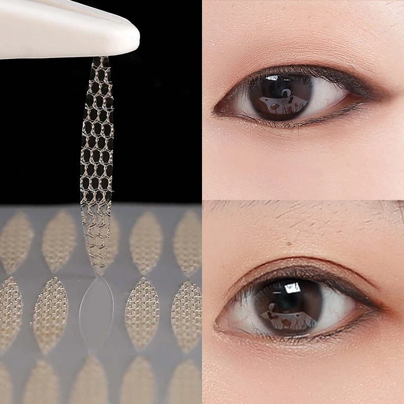 240pcs/5 Packs Gauze Mesh-Lace Double-fold Eyelid Sticker Transparent Self-adhesive Eyelid Tape Sticker HIP
