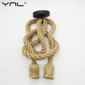 Hemp Rope Pendant Light – Vintage Industrial E27 Hanging Lamp Pendant Light HIP double Head 2M