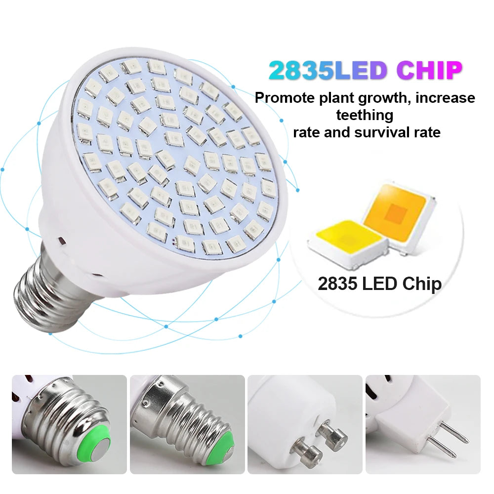 YNL Full Spectrum E27 LED Grow Bulb – 60/80 LEDs Indoor Plant LED Grow Light Bulb HIP