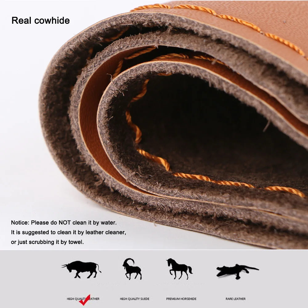 Genuine Leather Steering Wheel Cover 38cm – DIY Hand Stitch Steering Wheel Cover HIP