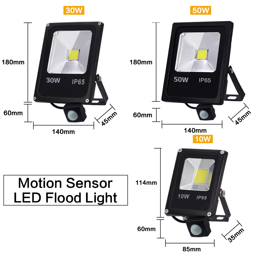 YNL Motion Sensor LED Flood Light IP65 Waterproof 10W–50W LED Flood Light HIP