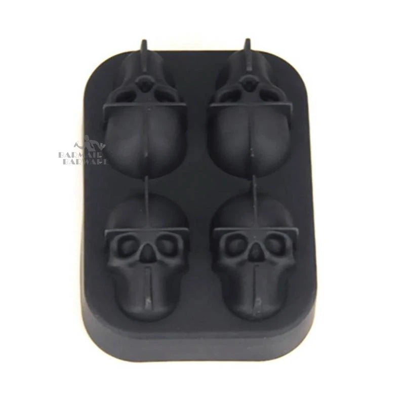 Giant Skull Silicone Ice Cube Tray Mold – 4-Ball Black Maker Silicone Ice Mold HIP