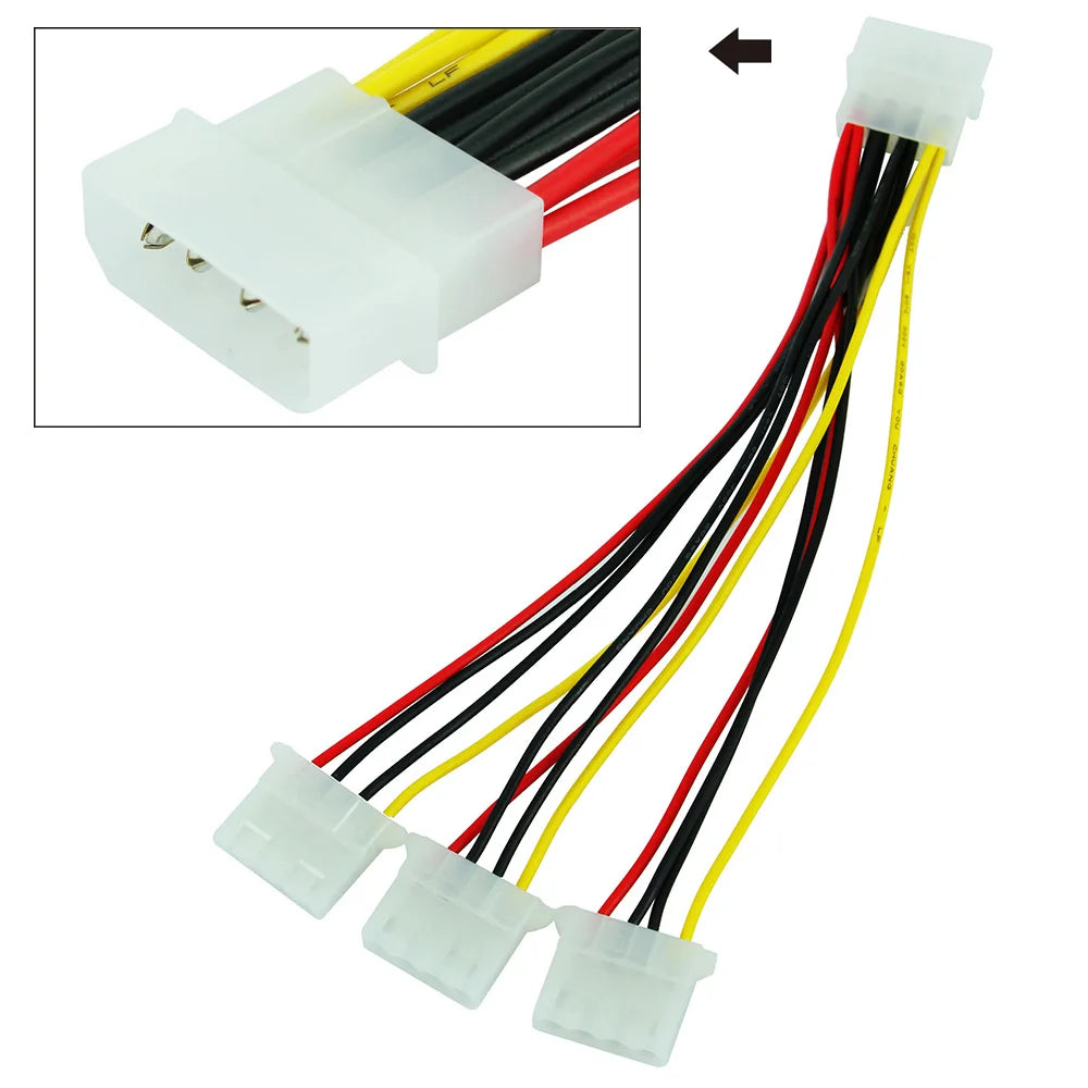 4-Pin Molex IDE Power Splitter Cable – 1 Male to 3 Female IDE Power Splitter Cable HIP