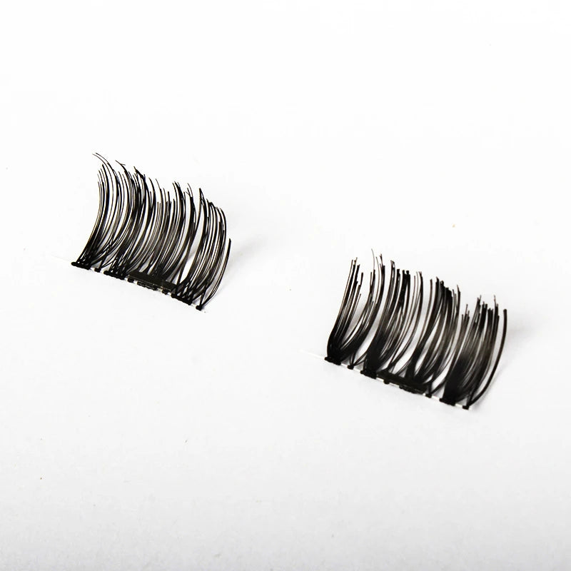 Professional 3D Magnetic Eyelashes Natural Glue-Free Long Reusable Fake False Eye Lashes Extension Handmade 4PCS HIP