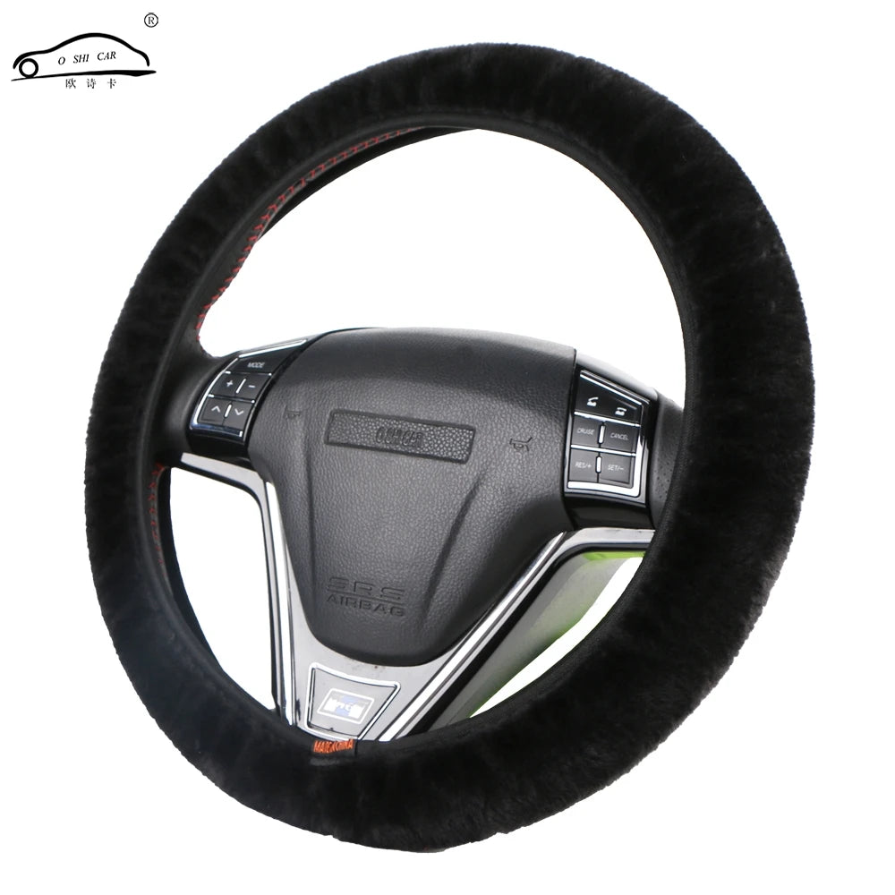 Winter Plush Car Steering Wheel Cover – Universal 38cm Fit Steering Wheel Cover HIP