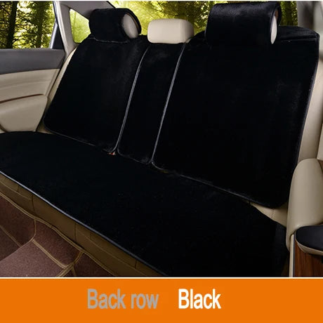 Winter Plush Car Seat Cushion Cover – Warm Thick Auto Pad Car Seat Cover HIP Back Row Black China Mainland