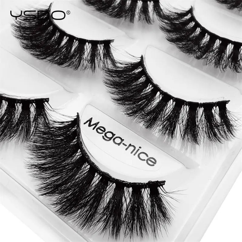 YSDO 5 pairs mink eyelashes natural lashes cilios mink false eyelashes hand made 3d mink lashes faux cils makeup volume lashes HIP 5pairs-Mega-nice
