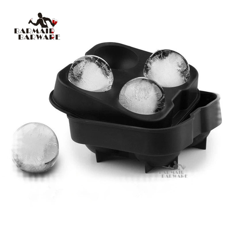 Silicone Ice Ball Maker Tray – 4 Spheres, BPA-Free | BARMAID Ice Ball Mold HIP