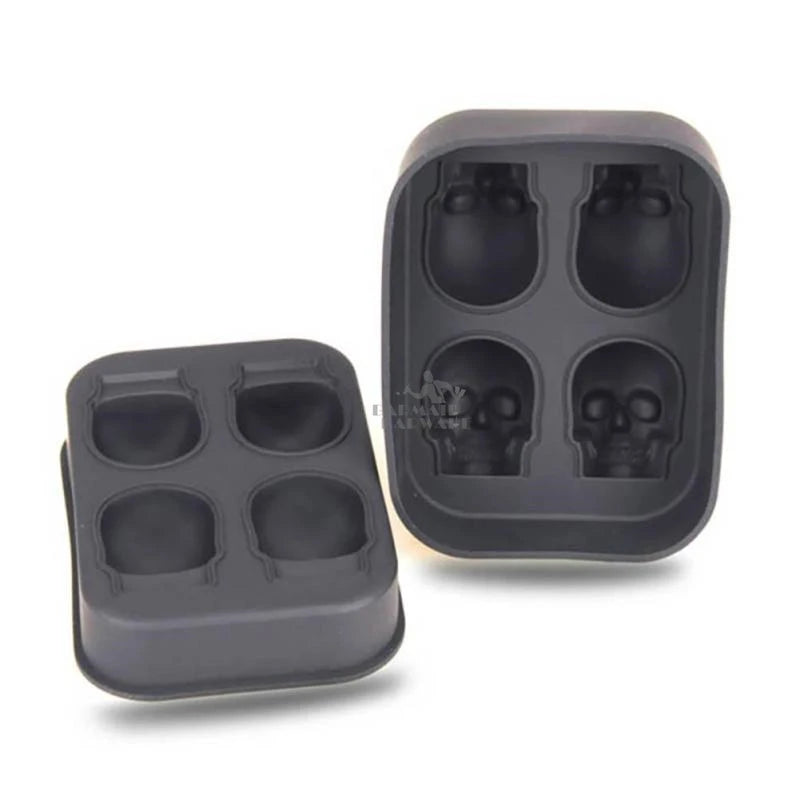 Giant Skull Silicone Ice Cube Tray Mold – 4-Ball Black Maker Silicone Ice Mold HIP
