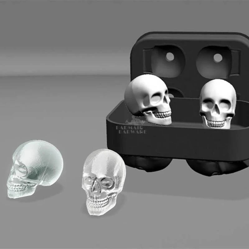 Giant Skull Silicone Ice Cube Tray Mold – 4-Ball Black Maker Silicone Ice Mold HIP