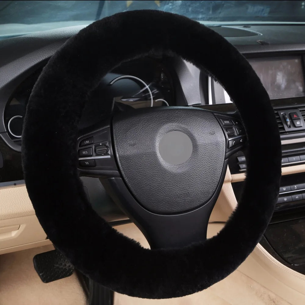 Australian Wool Sheepskin Steering Wheel Cover – 38cm Universal Steering Wheel Cover HIP