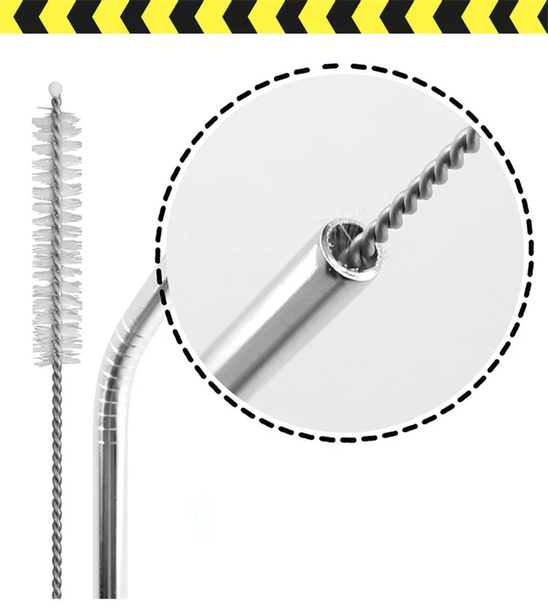 100-Pack Reusable Stainless Steel Straws + 10 Brushes | Bulk Reusable Metal Straws HIP