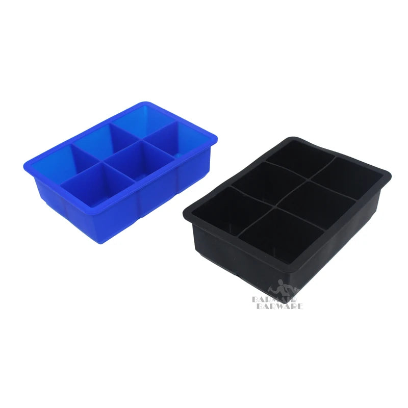 Silicone Ice Ball Cube Tray Mold – 6-Square Jelly & Pudding Silicone Ice Mold HIP