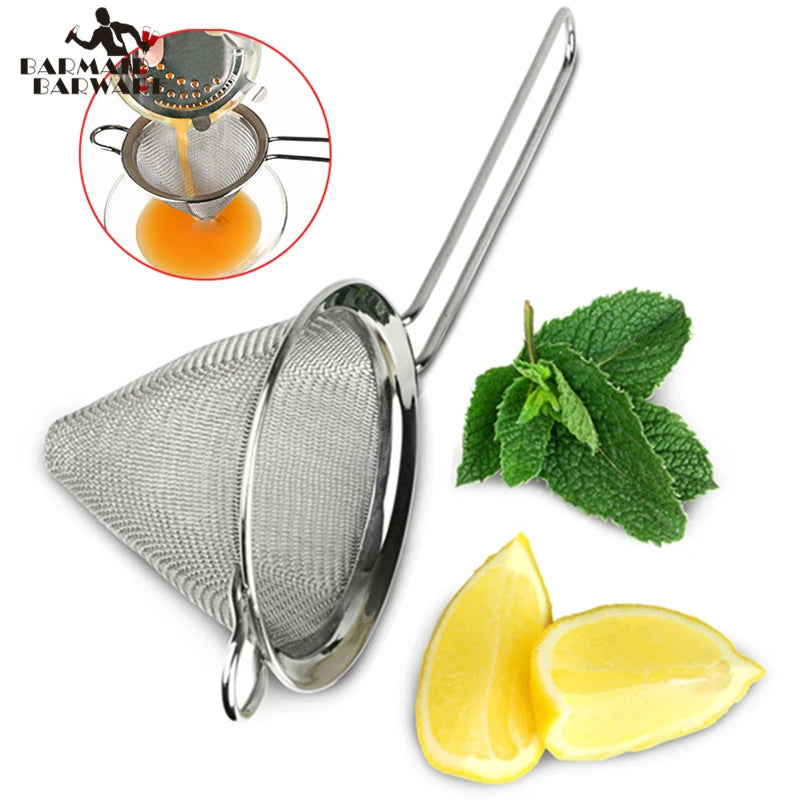304 Stainless Steel Conical Cocktail Sieve & Julep Strainer Cocktail Bar Strainer HIP