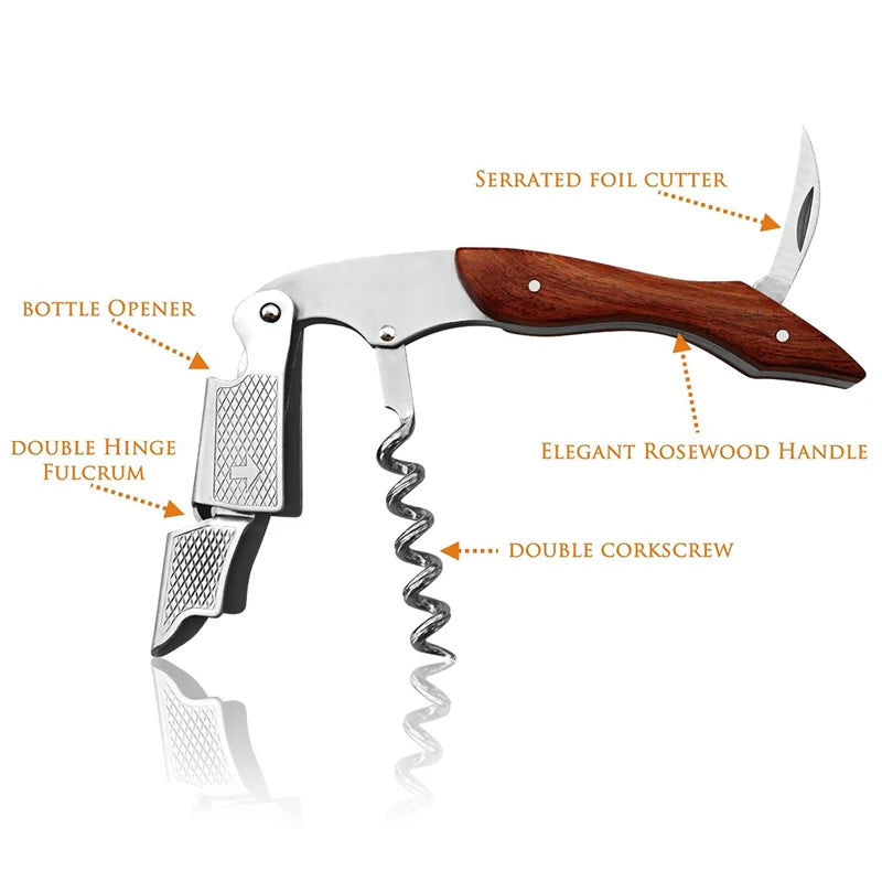 Rosewood Waiter's Corkscrew – Multifunction Wine Bottle Opener Wine Bottle Opener HIP