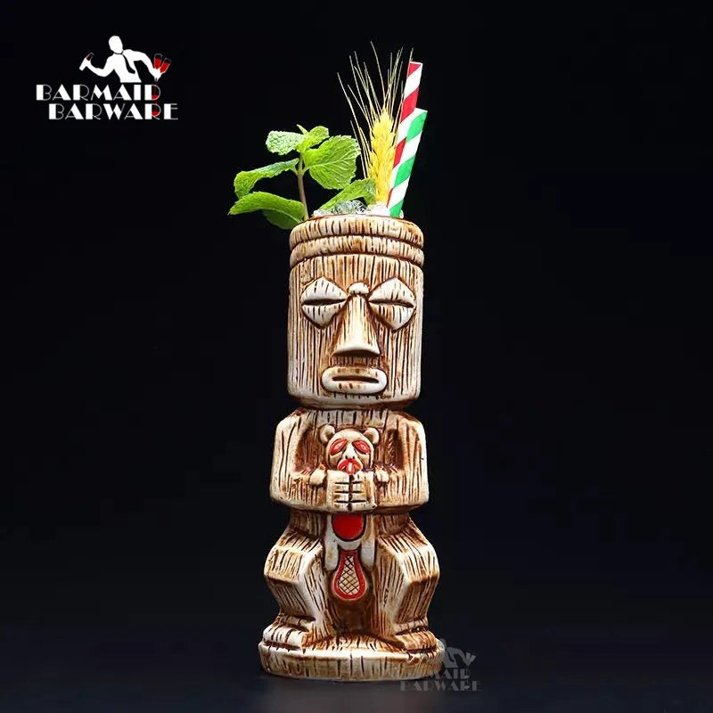 450ml Ceramic Tiki Mug – Porcelain Beer & Cocktail Cup Ceramic Tiki Mug HIP