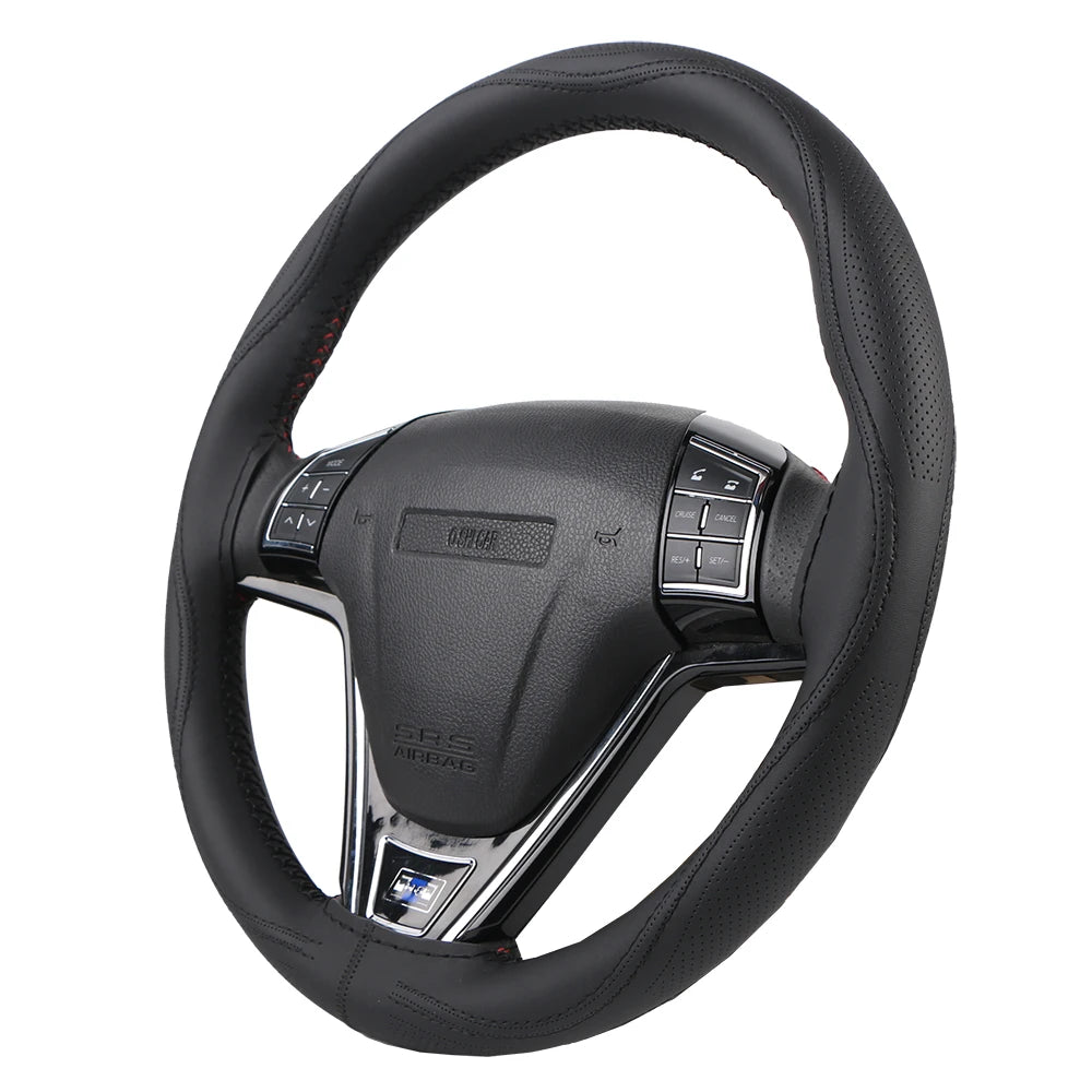 Microfiber Leather Steering Wheel Cover – Stitch-On Car Wrap Steering Wheel Cover HIP