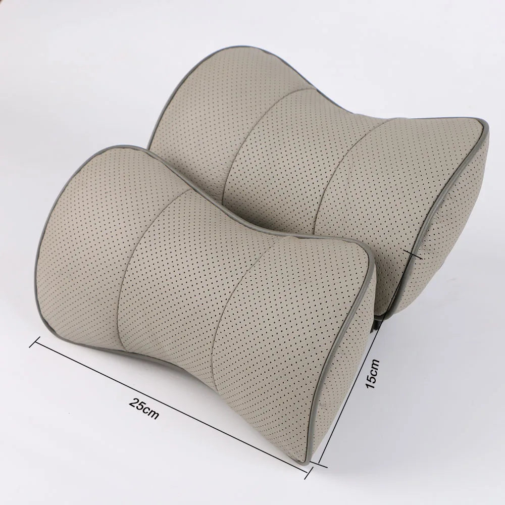 Genuine Cowhide Leather Car Headrest Neck Support Pillow Car Headrest Pillow HIP