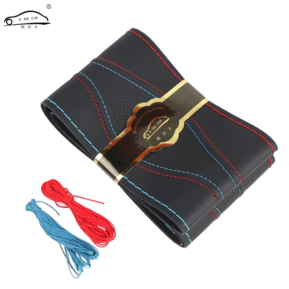 Microfiber Leather Steering Wheel Cover – Stitch-On Car Wrap Steering Wheel Cover HIP