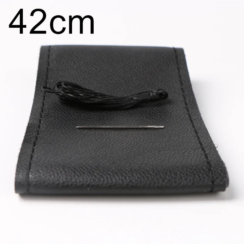 XL Microfiber Leather Steering Wheel Cover – RV Truck 42–50cm Steering Wheel Cover HIP Black thread 42cm
