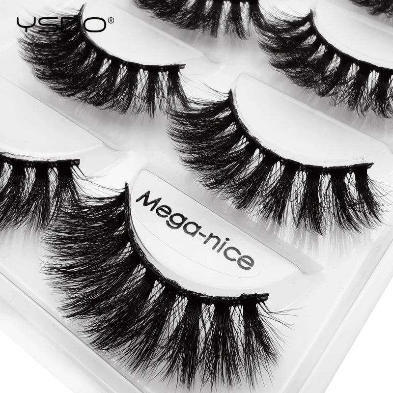 YSDO 5 pairs mink eyelashes natural lashes cilios mink false eyelashes hand made 3d mink lashes faux cils makeup volume lashes HIP