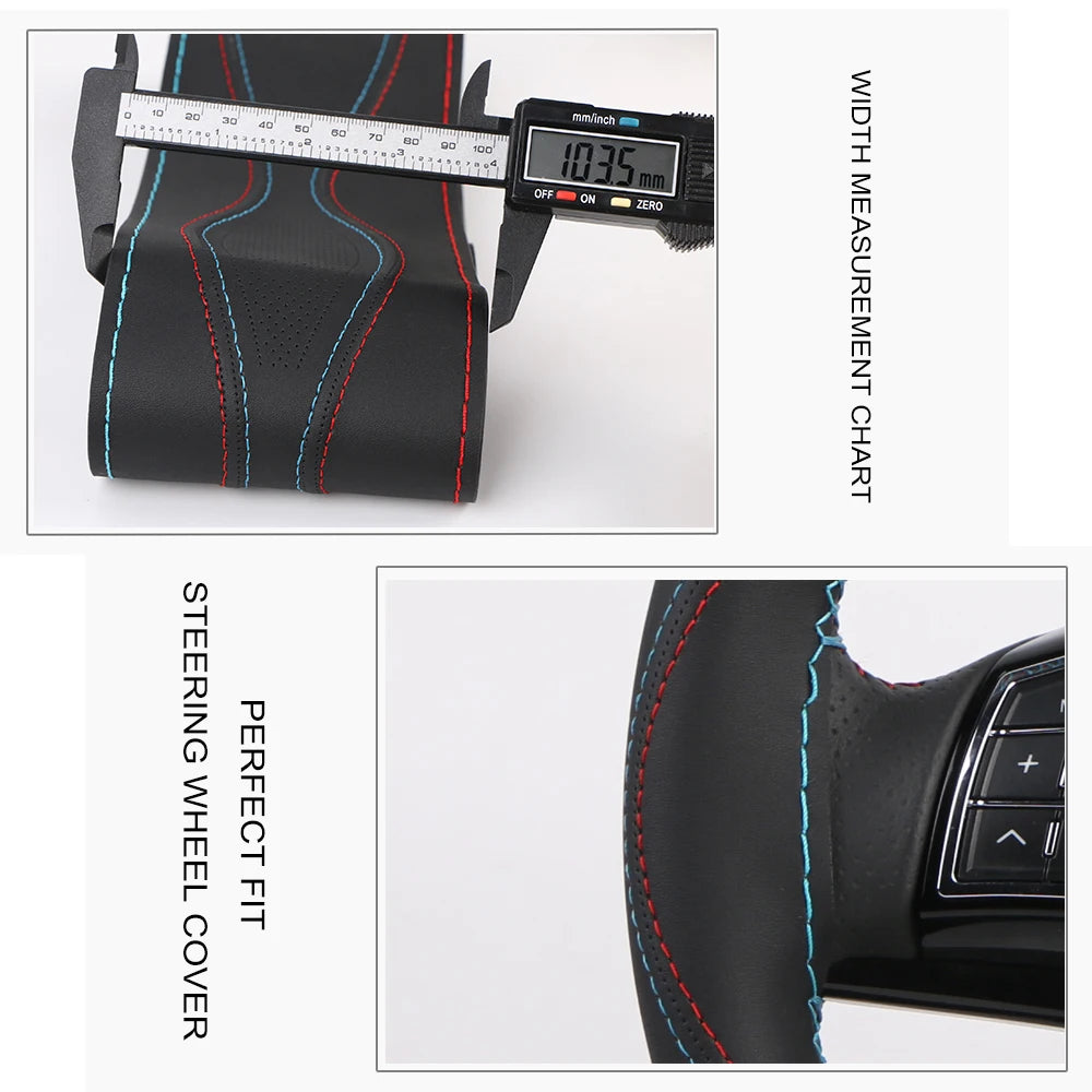 Microfiber Leather Steering Wheel Cover – Stitch-On Car Wrap Steering Wheel Cover HIP