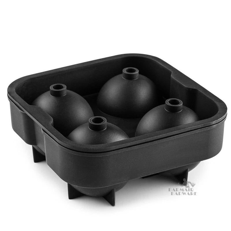 Silicone Ice Ball Maker Tray – 4 Spheres, BPA-Free | BARMAID Ice Ball Mold HIP
