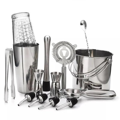 Stainless Steel Cocktail Shaker Bar Set – Boston Cup Shaker Cocktail Shaker Set HIP 1 set