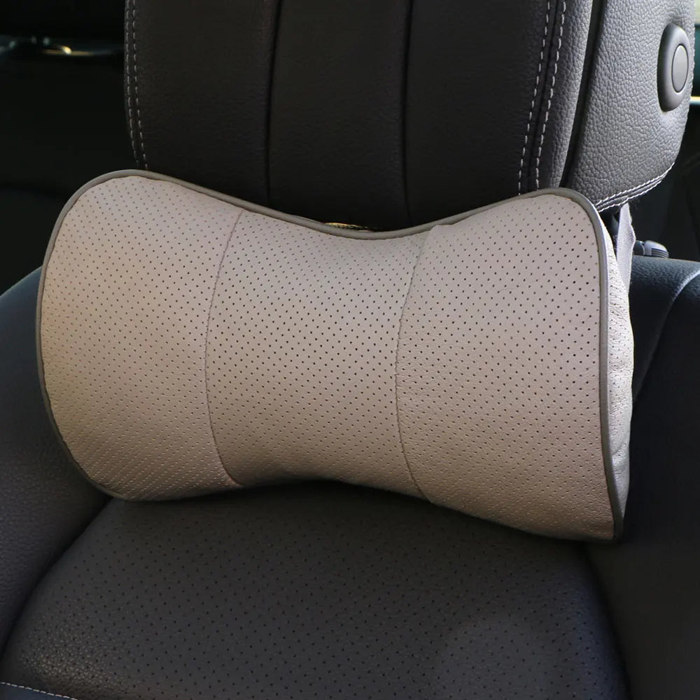 Genuine Cowhide Leather Car Headrest Neck Support Pillow Car Headrest Pillow HIP