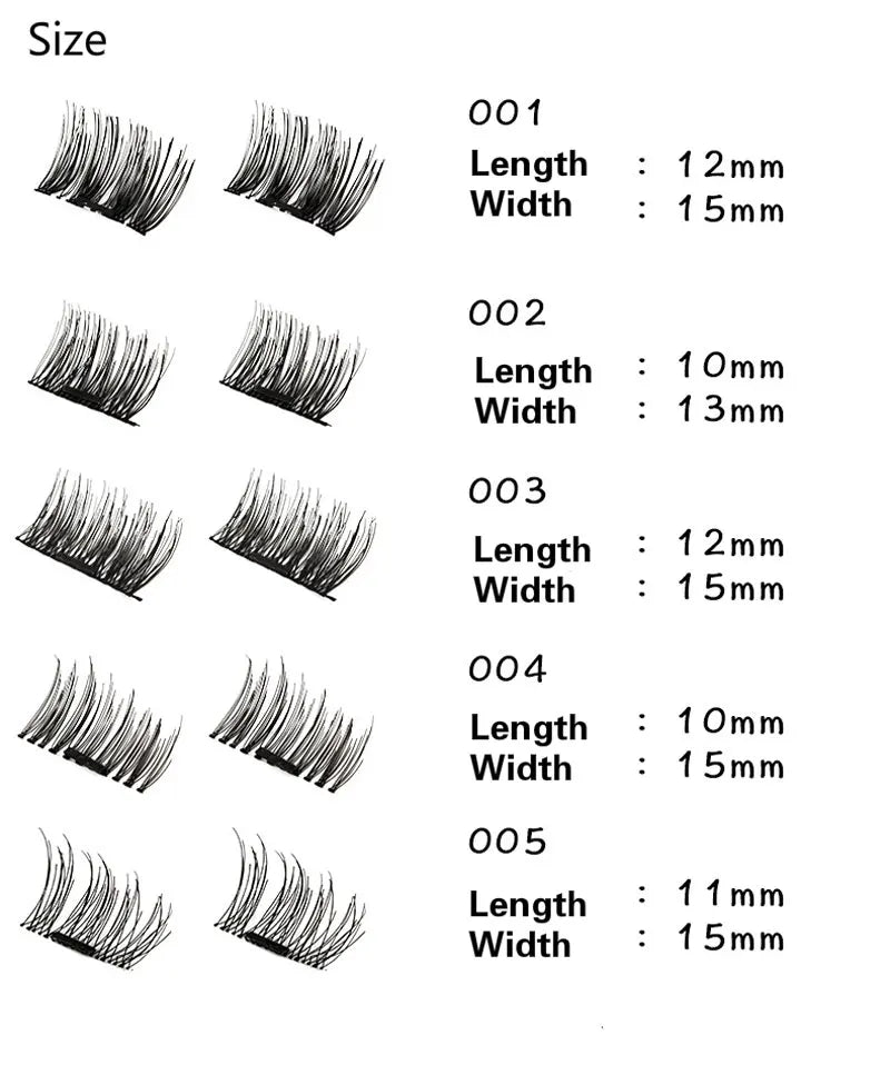 Professional 3D Magnetic Eyelashes Natural Glue-Free Long Reusable Fake False Eye Lashes Extension Handmade 4PCS HIP