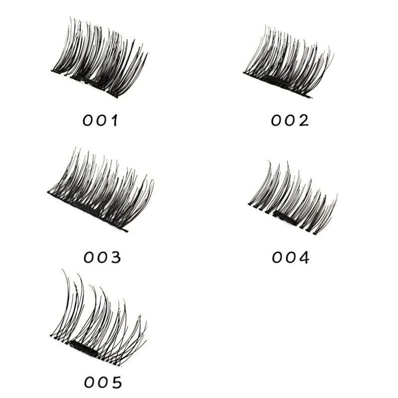 Professional 3D Magnetic Eyelashes Natural Glue-Free Long Reusable Fake False Eye Lashes Extension Handmade 4PCS HIP