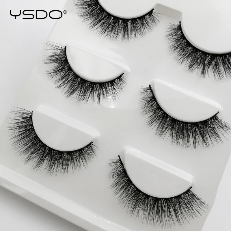 YSDO 3 Pairs Eyelashes Hand Made Mink Eyelashes Maquiagem Hair Lashes Natural False Eyelashes Makeup Strip Lashes Faux Cilios HIP