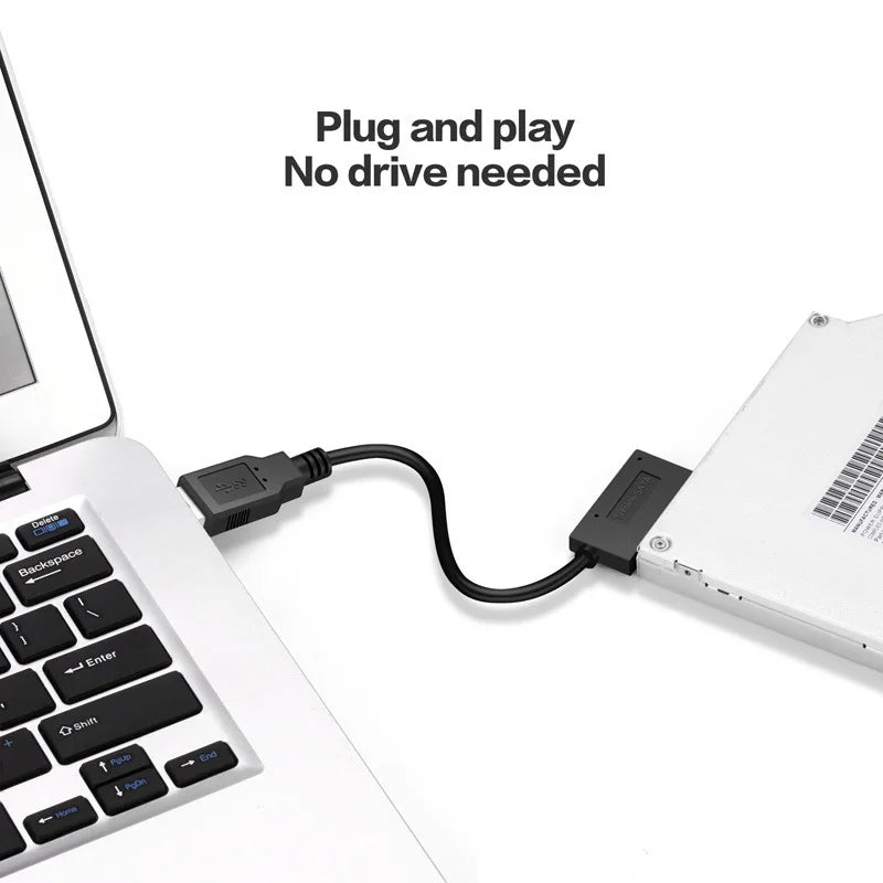 Mini SATA to USB 3.0 13-Pin Adapter Cable | Laptop DVD Drive SATA Adapter Cable HIP