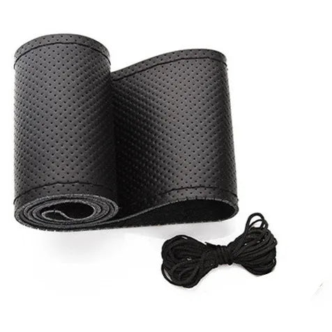 Micro Fiber Leather Steering Wheel Cover 38cm – All Cars Steering Wheel Cover HIP Black