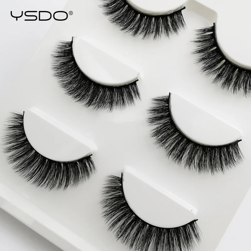 YSDO 3 Pairs Eyelashes Hand Made Mink Eyelashes Maquiagem Hair Lashes Natural False Eyelashes Makeup Strip Lashes Faux Cilios HIP