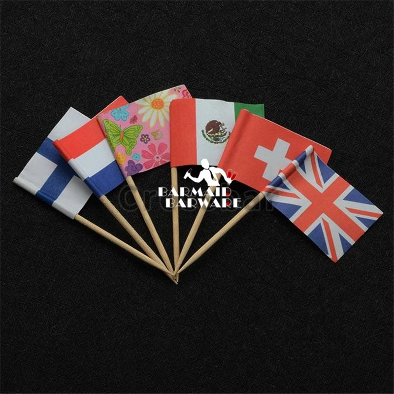 Bamboo Cocktail Picks & Cupcake Toppers – Fruit Fork Flag Set Cocktail Picks Set HIP